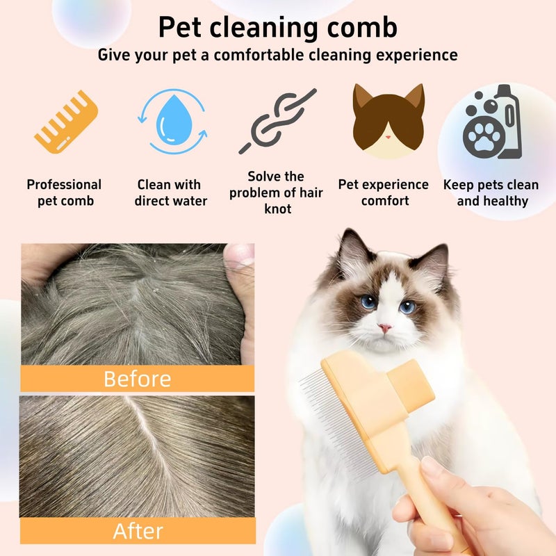 TemApex 2PCS Pet Comb for Dogs & Cats with Long & Short Stainless Steel Metal Teeth for Shedding and Tangles, Self-Cleaning Pet Comb for Dogs and Cats, Comfort and safety - Image 3